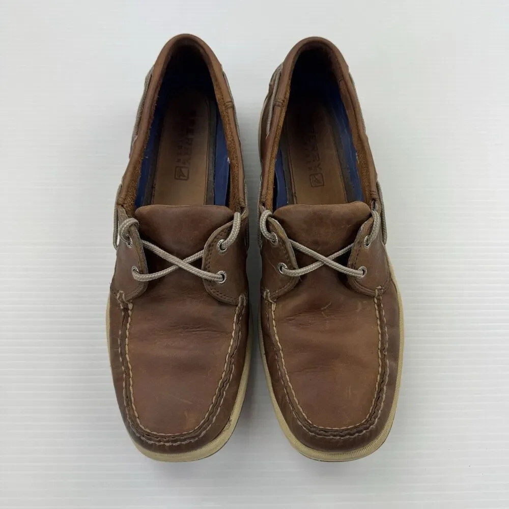 Sperry Top-Sider Men’s Leather Boat Shoes Brown Size 13 M Moc Toe Lace Up